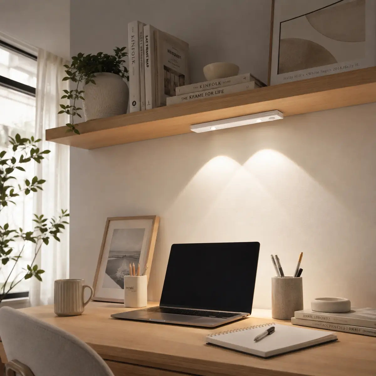 3-farbige, umschaltbare LED-Unterbauleuchte – USB-aufladbar, Bewegungssensor