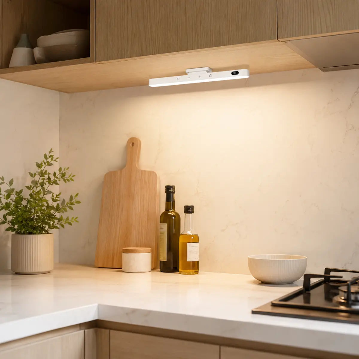 2500mAh Rechargeable Under Cabinet LED Light Bar - Three-Color Light, Magnetic Base
