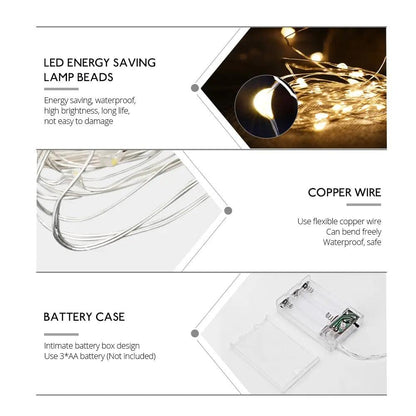 Battery Powered Copper Wire LED Fairy String Lights Lumaz - Lumaz