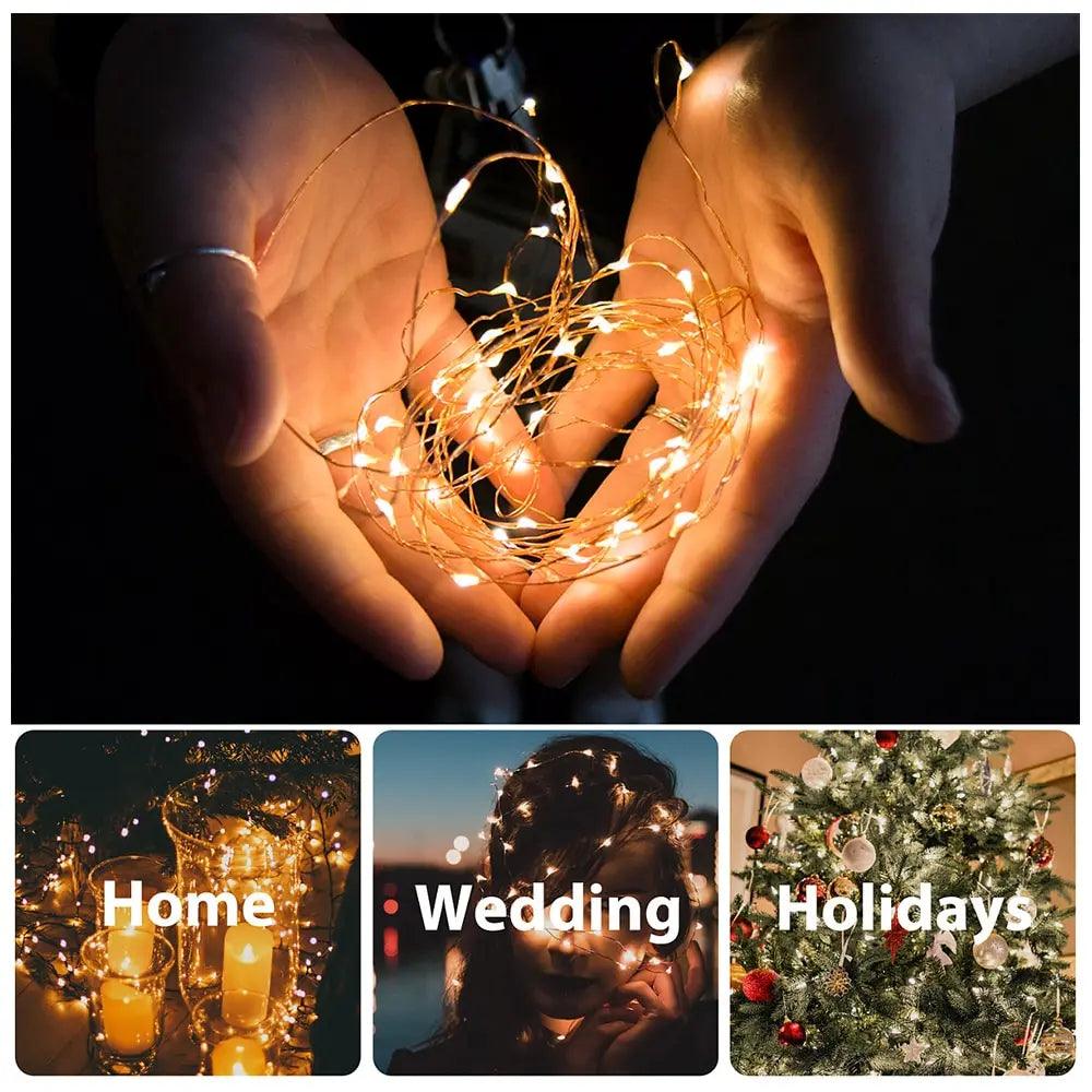 Battery Powered Copper Wire LED Fairy String Lights Lumaz - Lumaz