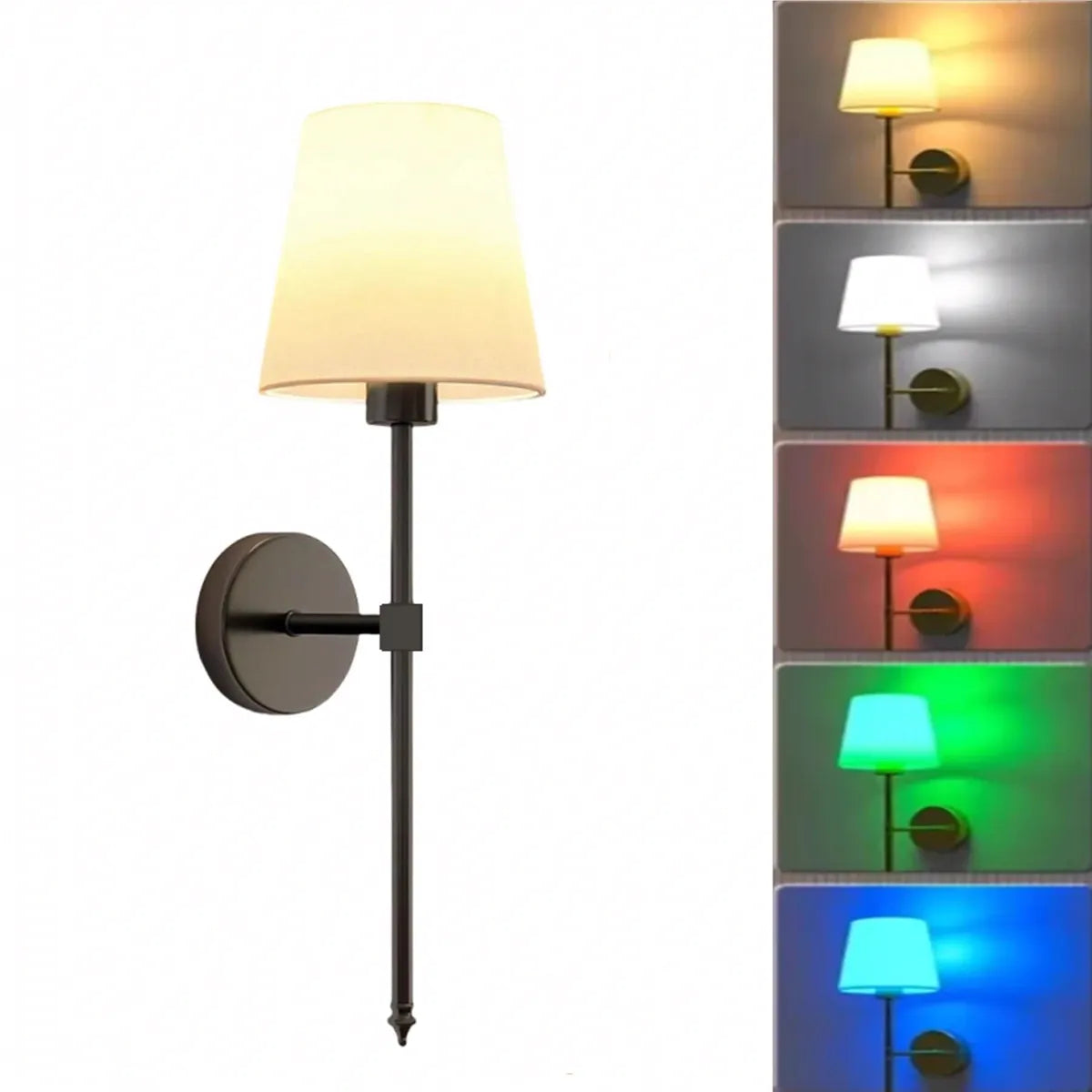 Battery Powered LED Wall Lamp Rechargeable Dimmable Detachable E27 Bulb Remote control