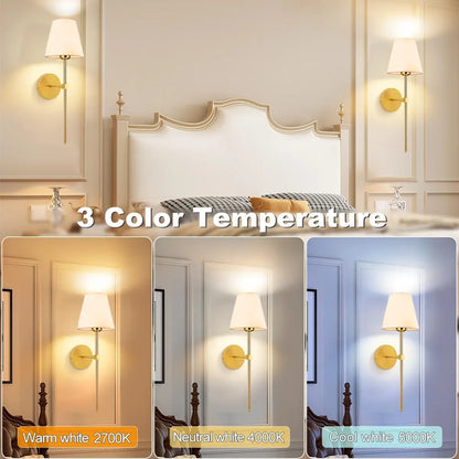 Battery Powered LED Wall Lamp Rechargeable Dimmable Detachable E27 Bulb Remote control