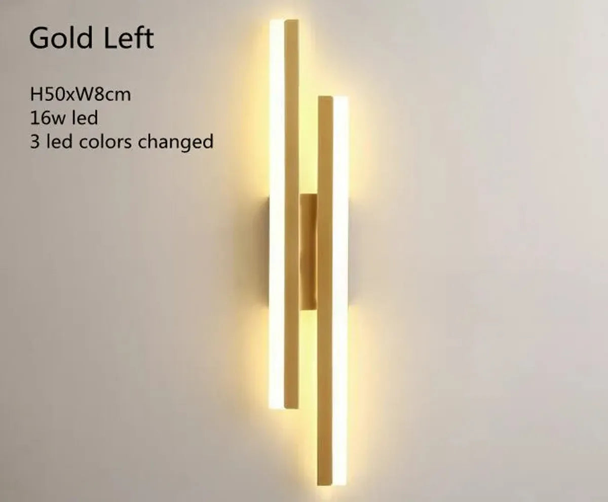 Bedroom LED Wall Light Copper Line Pipe Acrylic Lampshade for Indoor Lighting