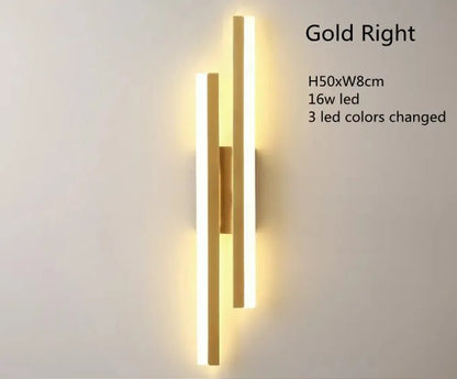 Bedroom LED Wall Light Copper Line Pipe Acrylic Lampshade for Indoor Lighting
