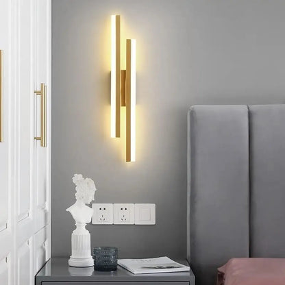 Bedroom LED Wall Light Copper Line Pipe Acrylic Lampshade for Indoor Lighting