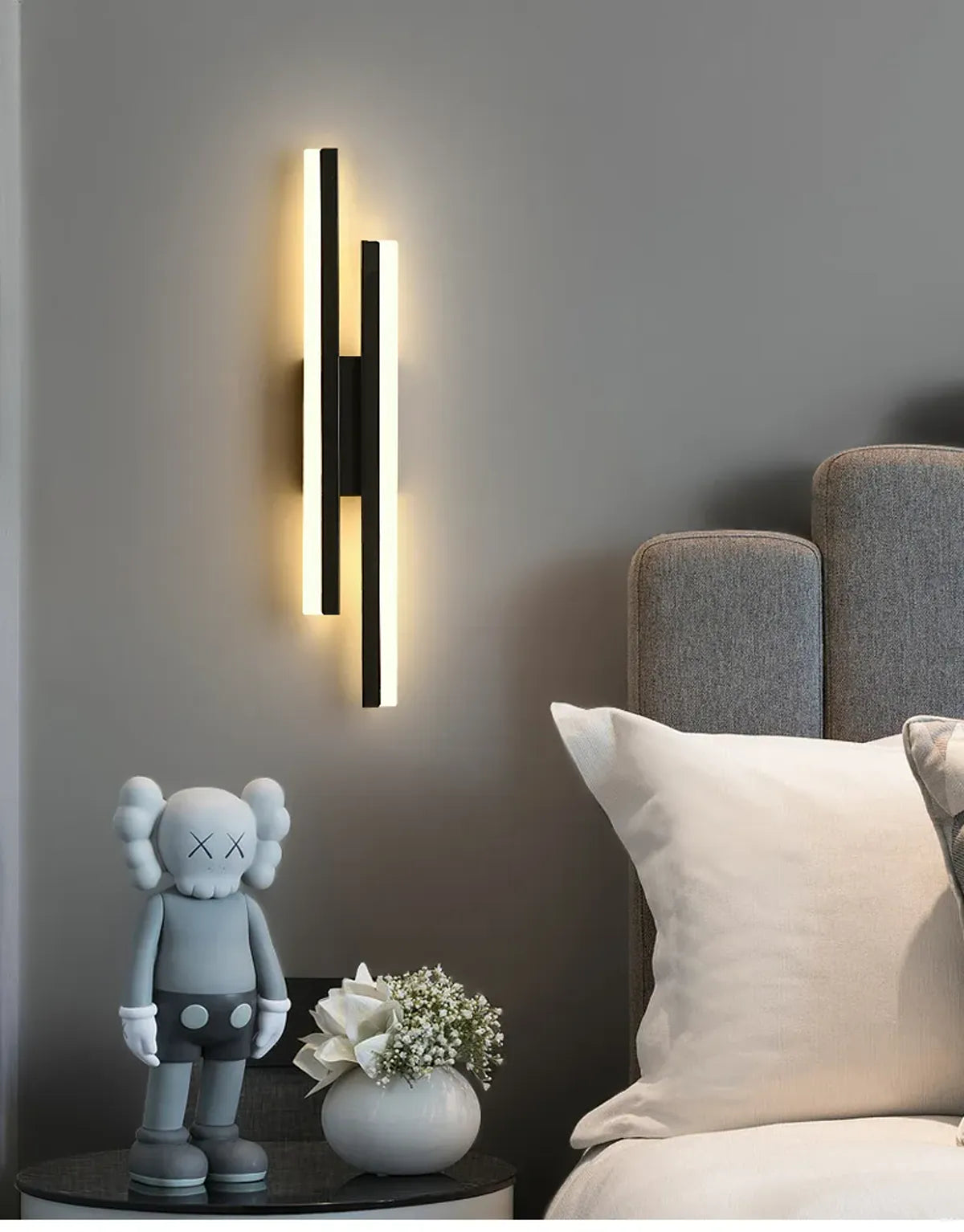 Bedroom LED Wall Light Copper Line Pipe Acrylic Lampshade for Indoor Lighting