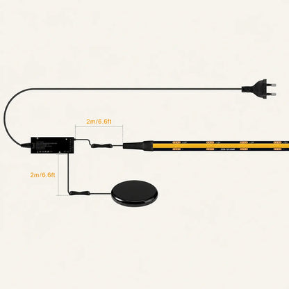 Kit de ruban LED COB à capteur pour panneau arrière - Dimmable, PCB noir