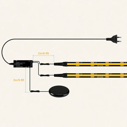 Kit de ruban LED COB à capteur pour panneau arrière - Dimmable, PCB noir