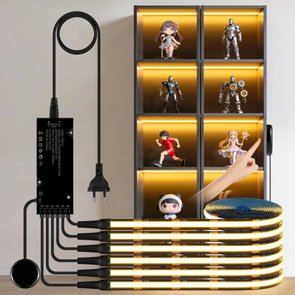 Behind-Panel Sensor COB LED Strip Light Kit - Dimmable, Black PCB