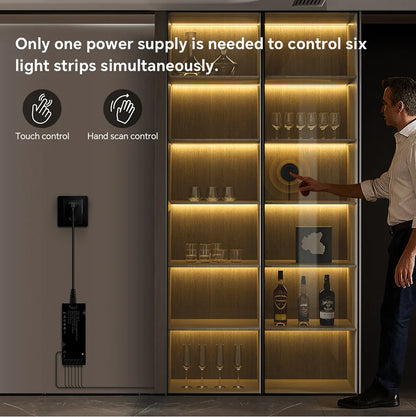 Behind-Panel Sensor COB LED Strip Light Kit - Dimmable, Black PCB