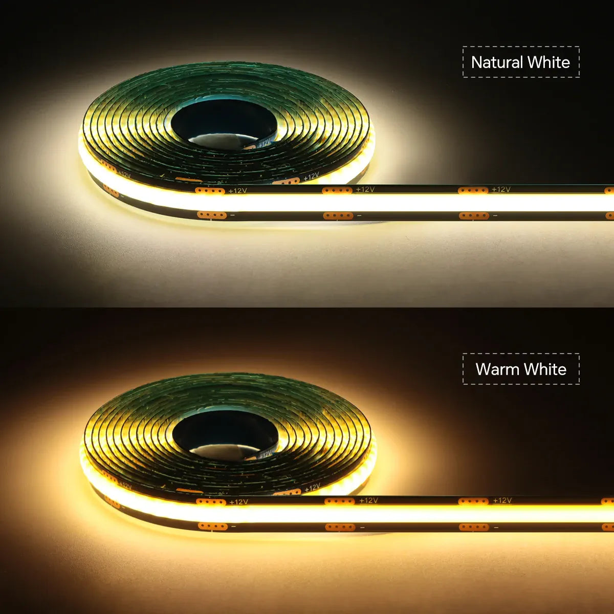 Behind-Panel Sensor COB LED Strip Light Kit - Dimmable, Black PCB