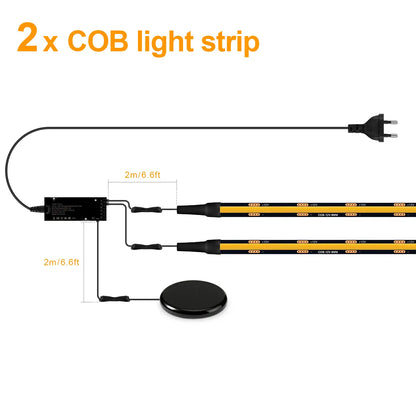 Behind-Panel Sensor COB LED Strip Light Kit - Dimmable, Black PCB