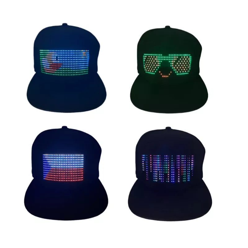 Bluetooth LED Matrix Board Baseball Hat with RGB Programmable Matrix Board - Lumaz