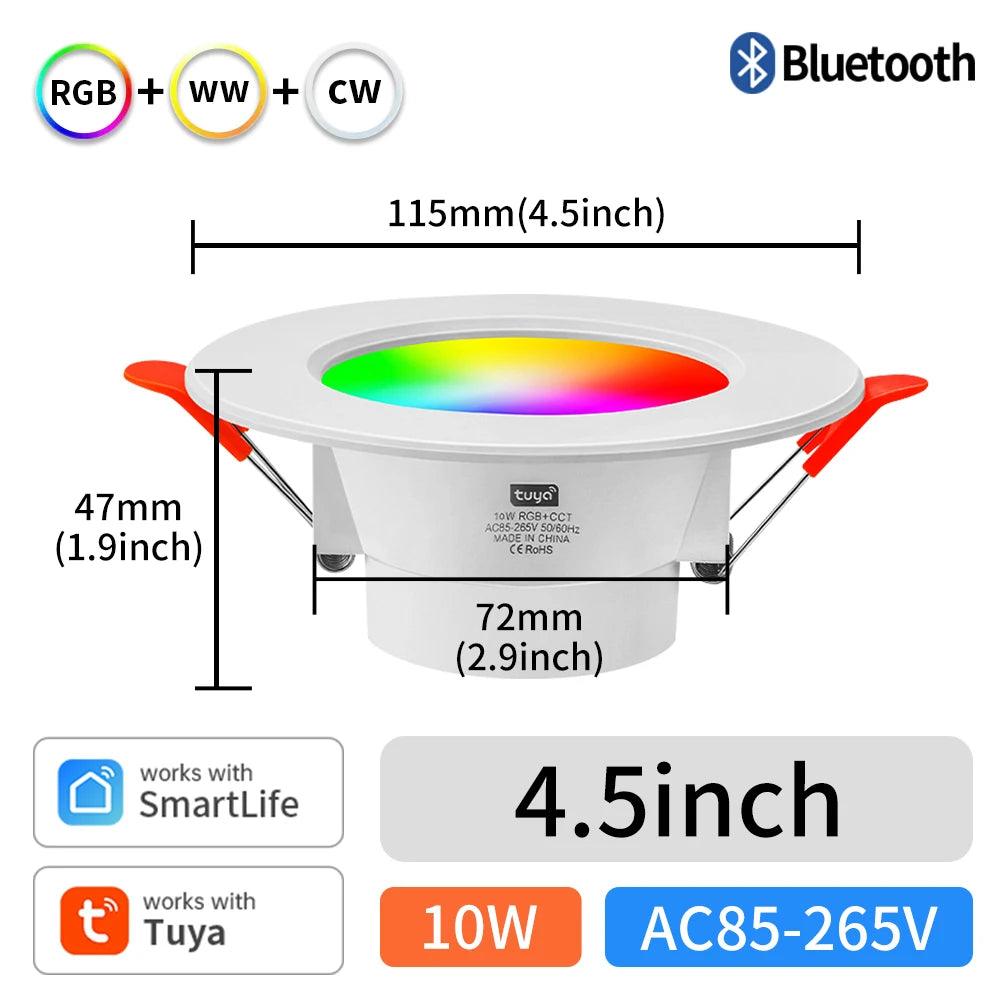 Bluetooth Smart LED Downlight - Dimmable RGB LED Ceiling Lights - Lumaz