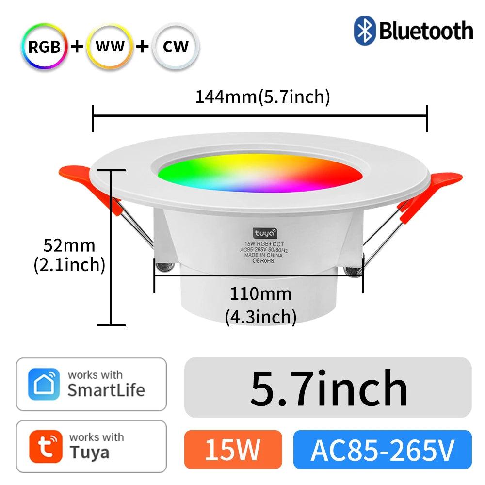 Bluetooth Smart LED Downlight - Dimmable RGB LED Ceiling Lights - Lumaz