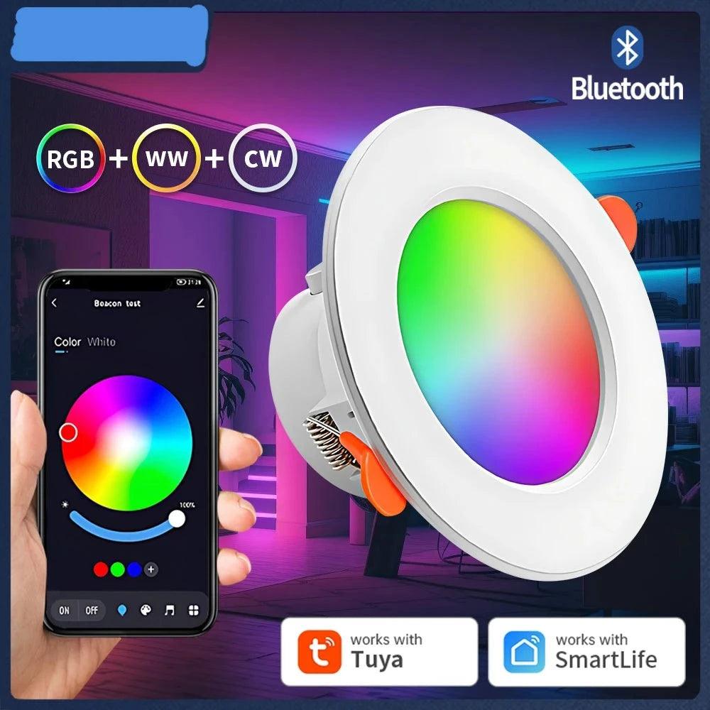 Bluetooth Smart LED Downlight - Dimmable RGB LED Ceiling Lights - Lumaz