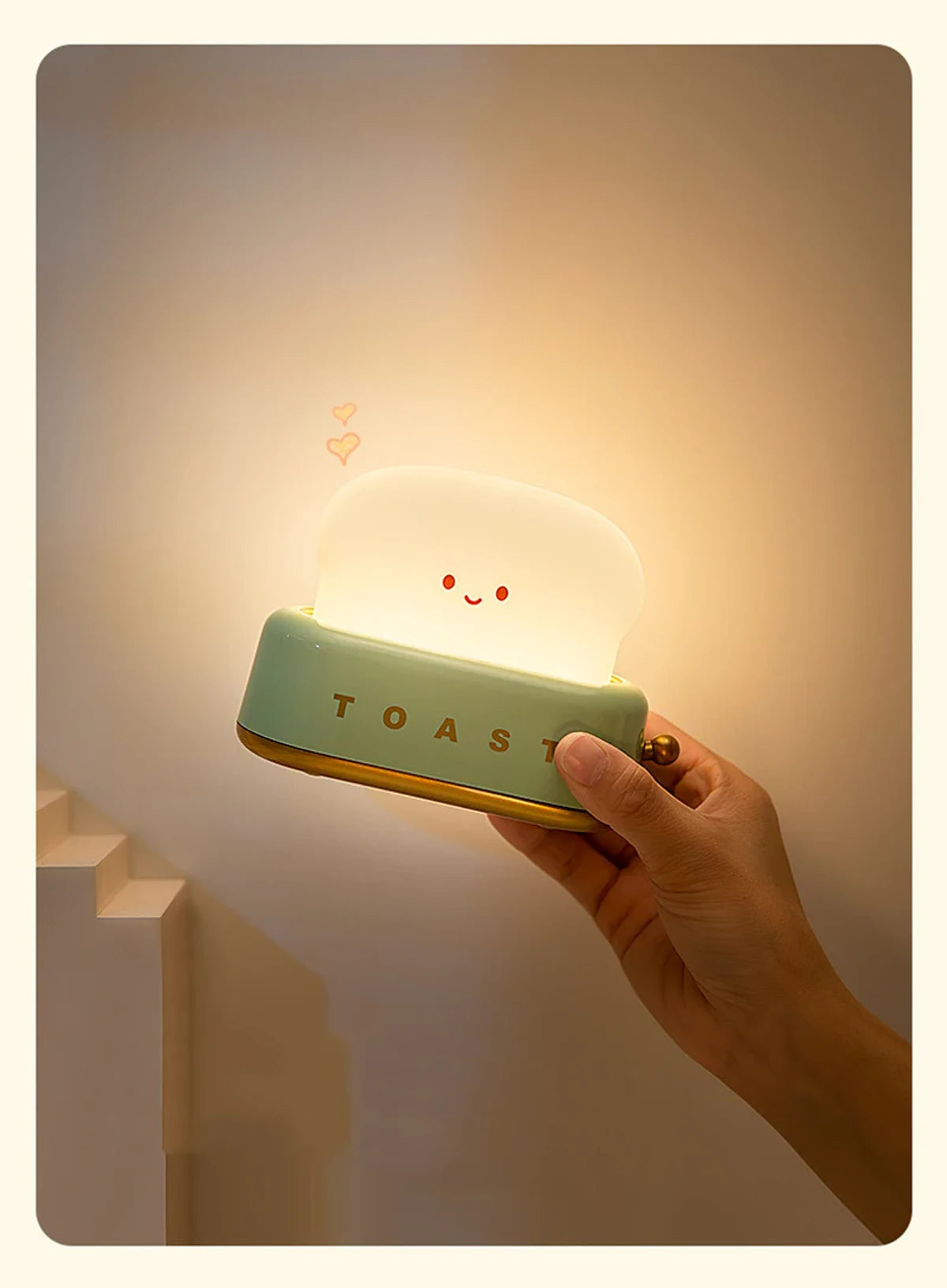 LED-Nachtlicht mit Brot-Toast-Motiv, niedliche Deko für Zuhause, Kawaii-Tischlampe mit Brot-Timer