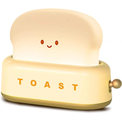 LED-Nachtlicht mit Brot-Toast-Motiv, niedliche Deko für Zuhause, Kawaii-Tischlampe mit Brot-Timer