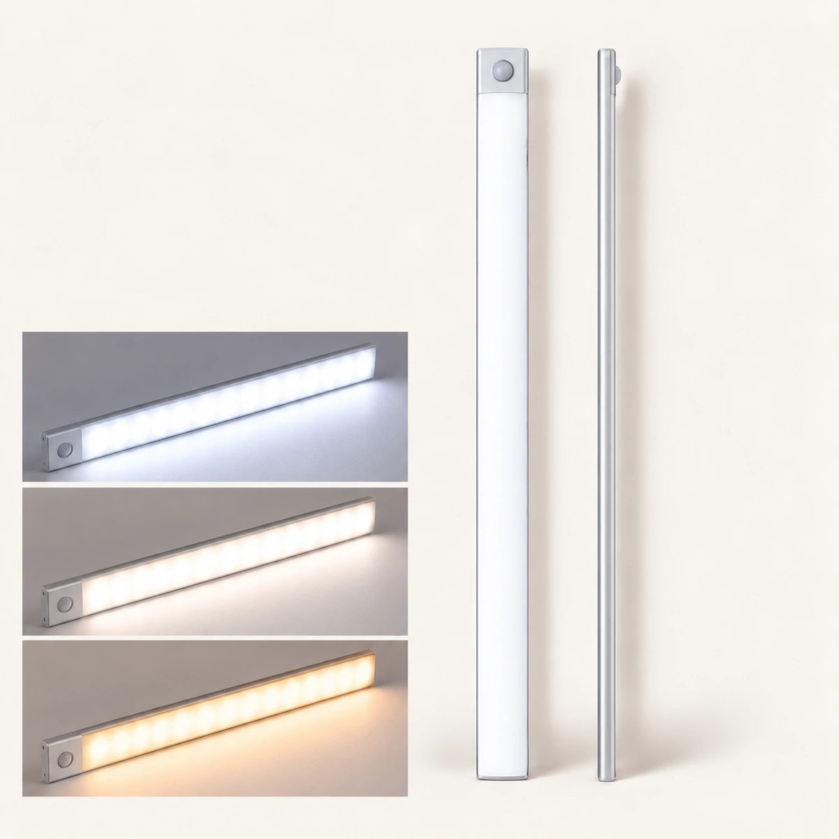 Wiederaufladbare kabellose LED-Unterbauleuchte – Bewegungssensor, 3 Farbtemperaturen, USB-C