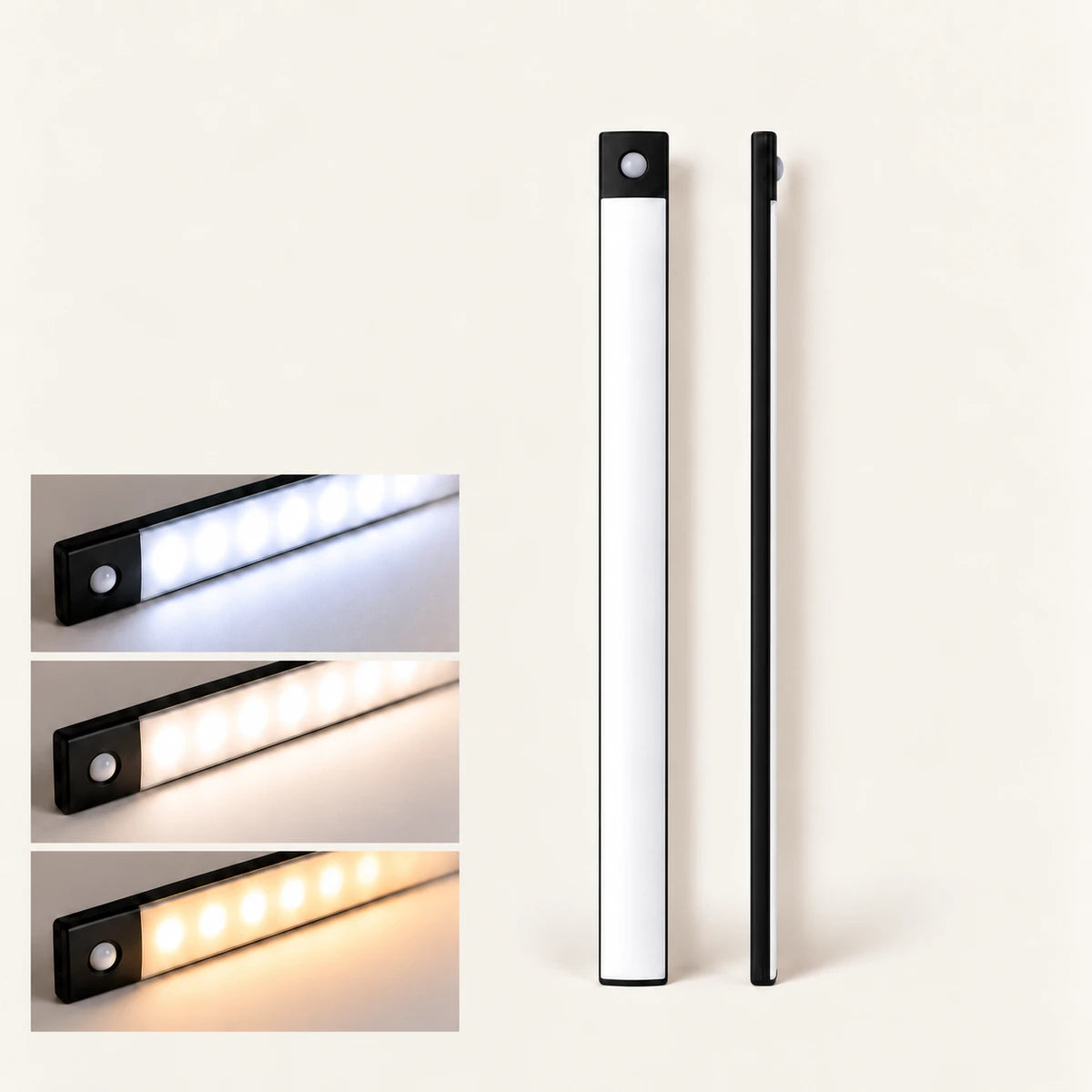 Wiederaufladbare kabellose LED-Unterbauleuchte – Bewegungssensor, 3 Farbtemperaturen, USB-C