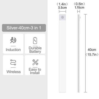 Type-C Rechargeable Under Cabinet LED Light Bar - Smart Motion Sensor, 3 Color