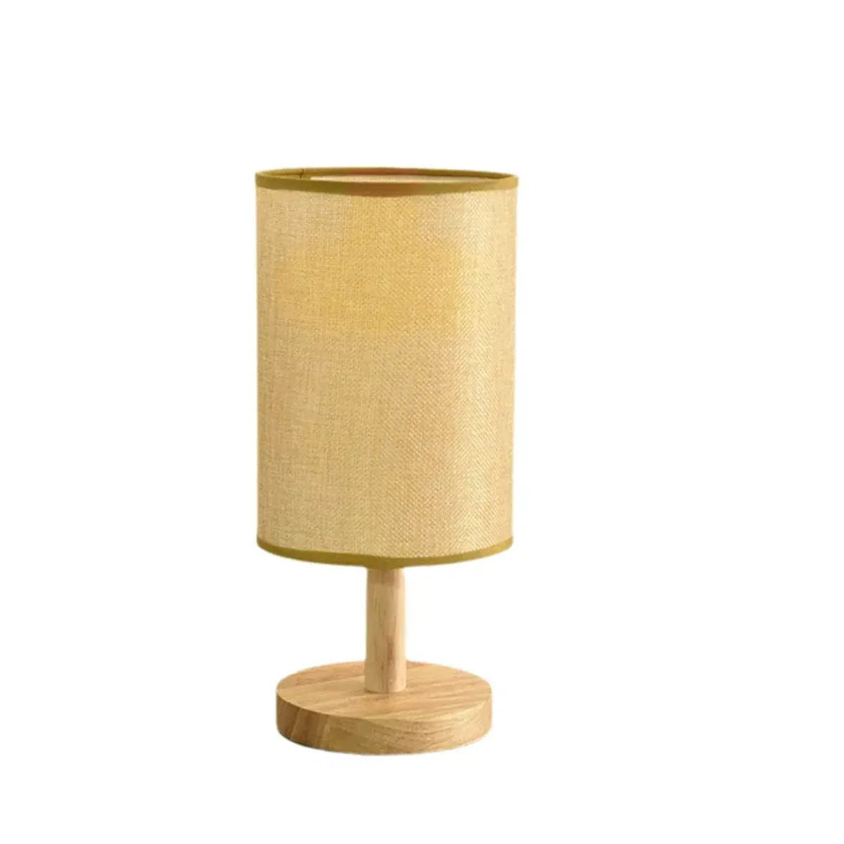 Chinese Style Dimmable LED Table Lamp - USB Plug, Fabric Shade, Bamboo Wood Base