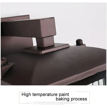 Chinesische Außenwandleuchte – Metall & Glas, IP55 wasserdicht, E27-Fassung, für Villa, Tor, Garten