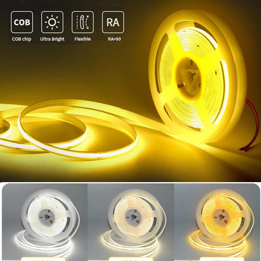 COB High-Density LED Strip Light - Flexible Dimmable Tape 3000-6000K - Lumaz