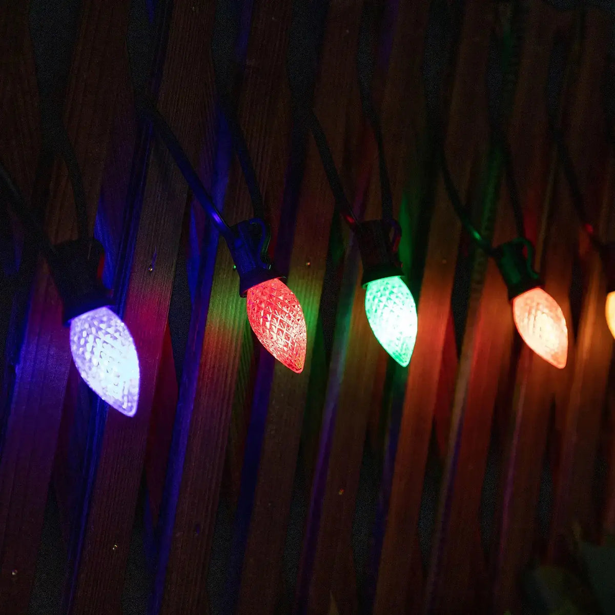 Led String Light Base RGB C7 LED Outdoor String Lights - E12 Base, IP44 Waterproof, Connecta ...