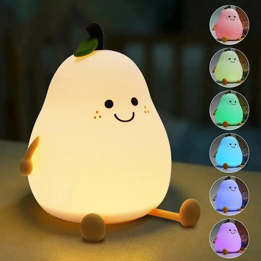 Lampe LED de chambre en forme de poire de dessin animé