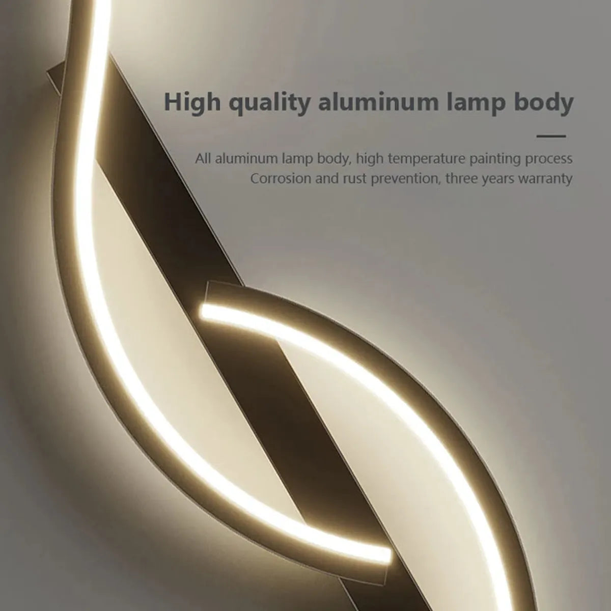 Kreative LED-Wandleuchte „Double S Twist“ – Modernes Aluminium, 3 Varianten, RA90, Schwarz/Gold