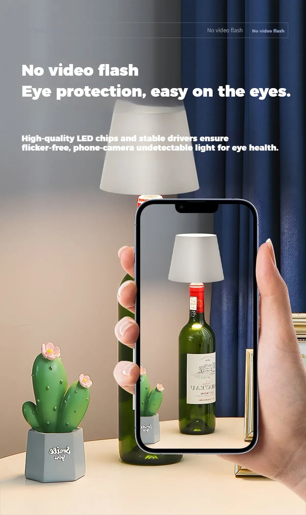 Creative LED Bottle Lamp Portable Headlight Rechargeable RGB Dimmable for Bar Decor