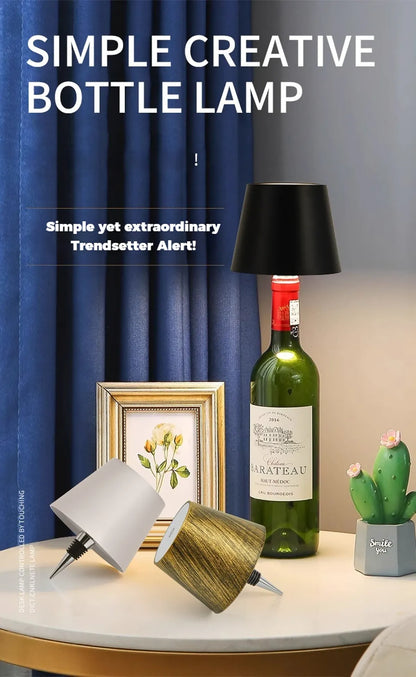 Creative LED Bottle Lamp Portable Headlight Rechargeable RGB Dimmable for Bar Decor