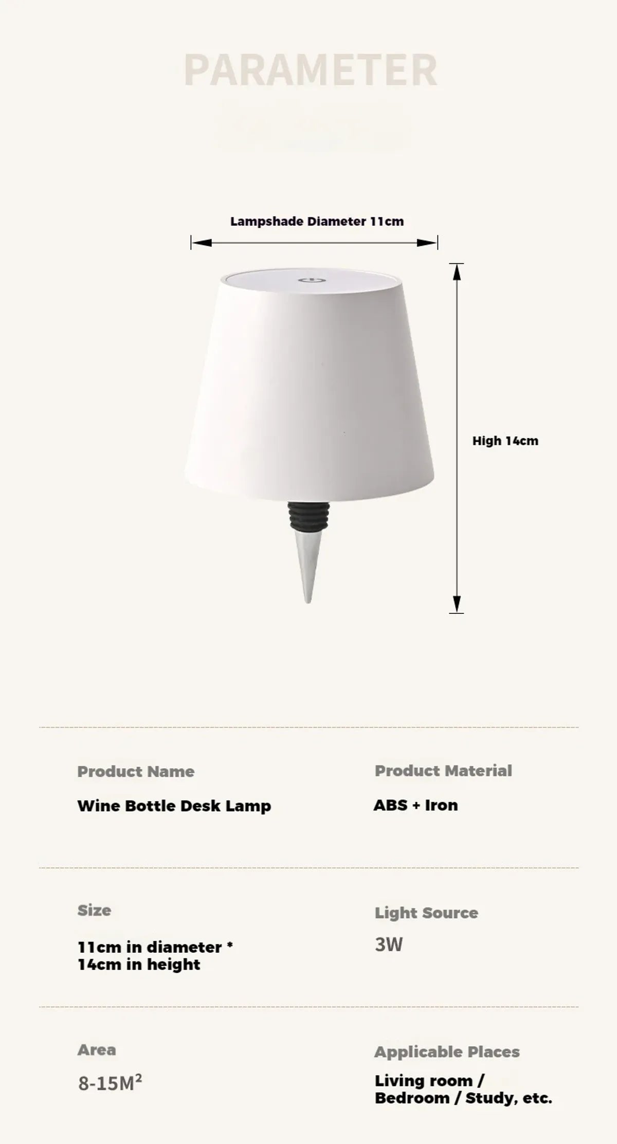 Creative LED Bottle Lamp Portable Headlight Rechargeable RGB Dimmable for Bar Decor