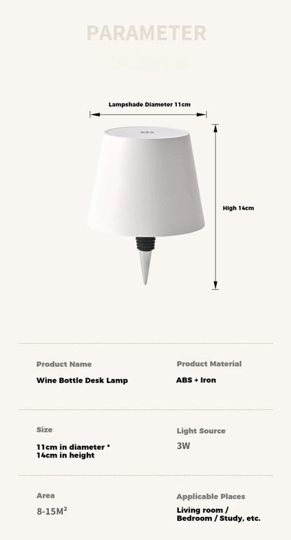 Creative LED Bottle Lamp Portable Headlight Rechargeable RGB Dimmable for Bar Decor