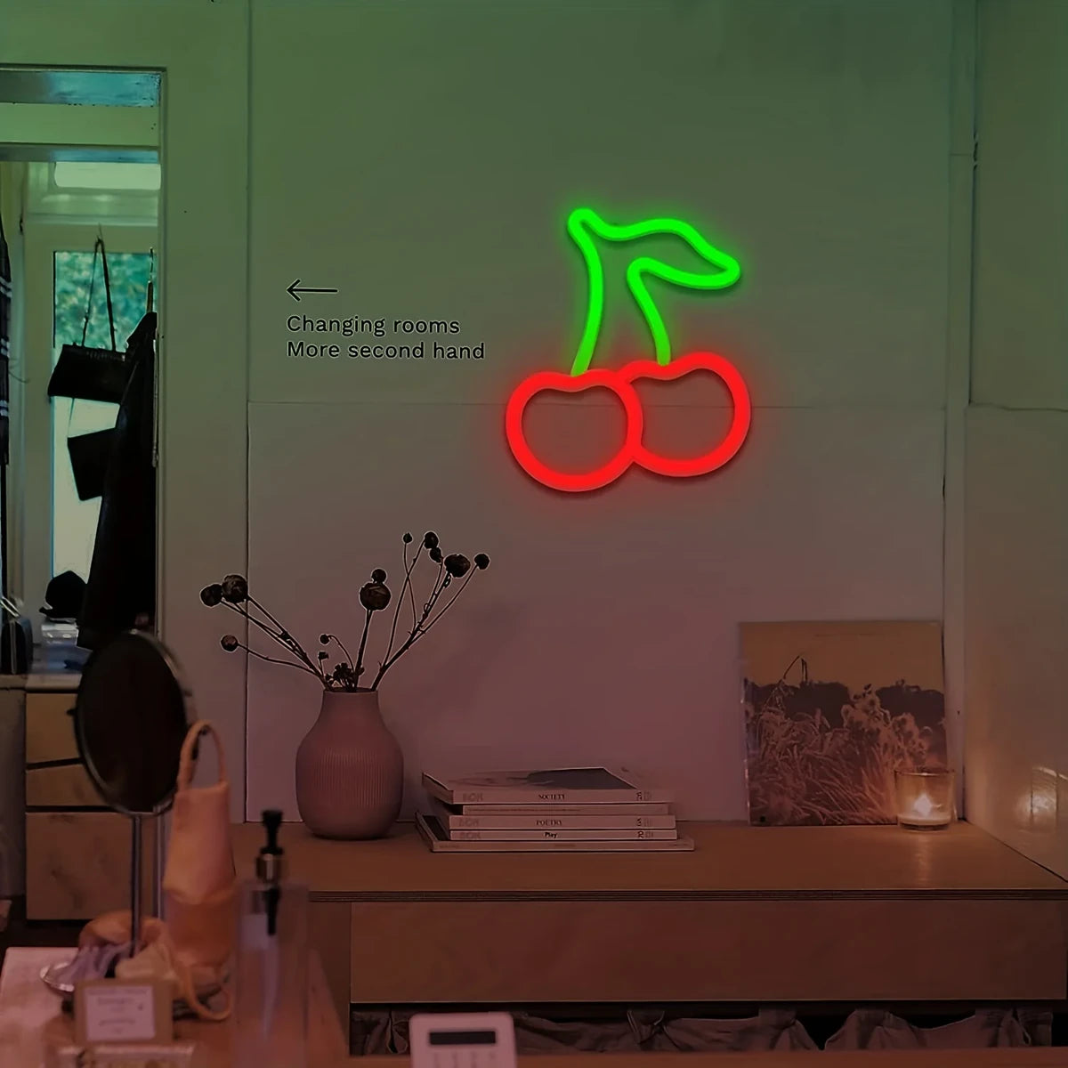 Cute Led Signes Cute Cherry LED Neon Sign - USB & Battery Powered, Wall or Shelf Displ ...