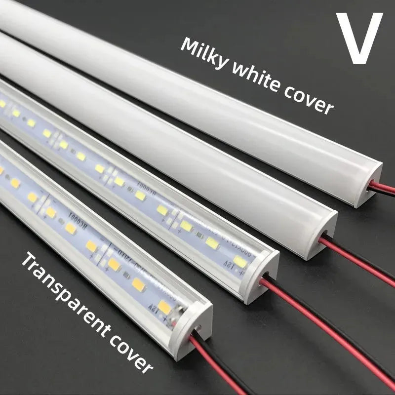 V Shape Led Light Design V-Shaped Under Cabinet LED Light Bar - 12V Aluminum Channel, 36 LEDs ...