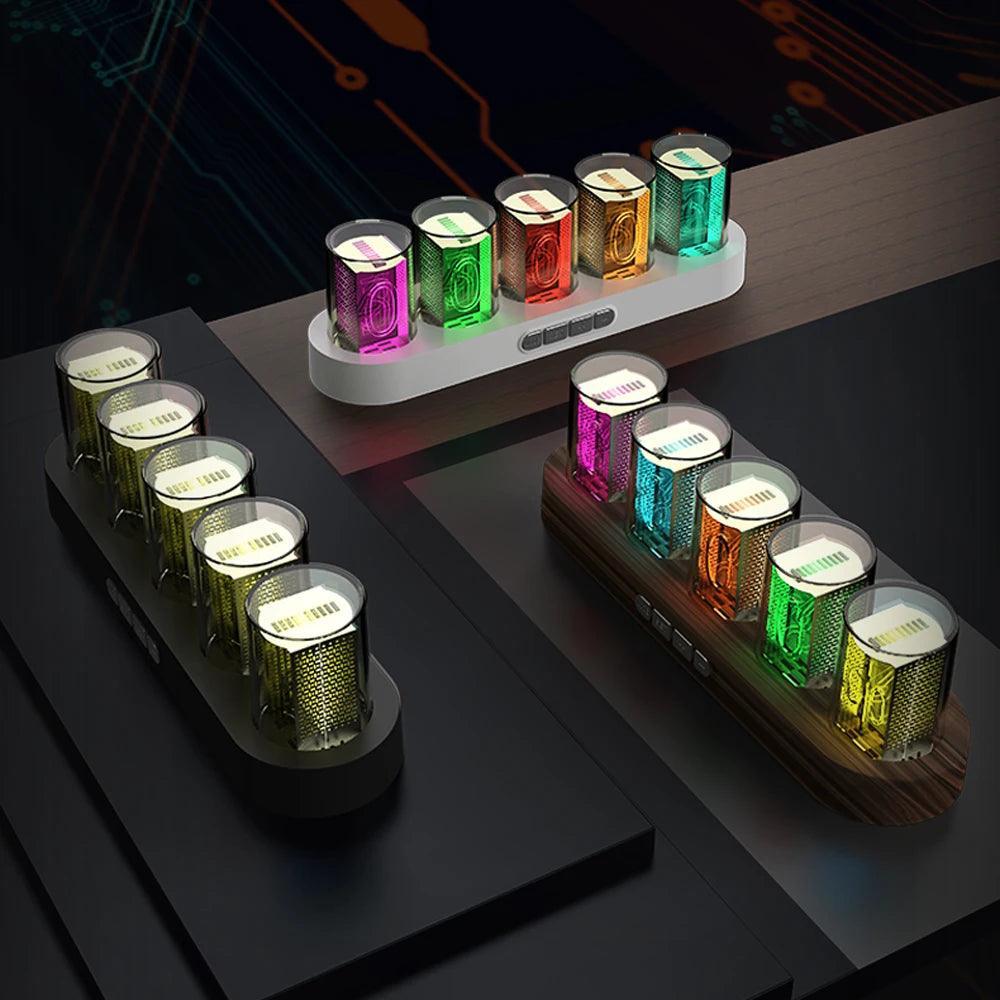 Digital Nixie Tube Clock with RGB LED Glows - Lumaz