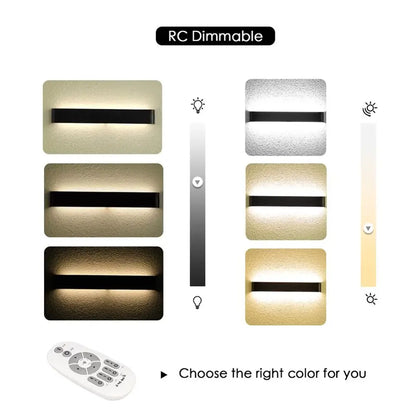 Modern Minimalist LED Wall Light Aluminum Dimmable Led Wall Lamp for Living Room