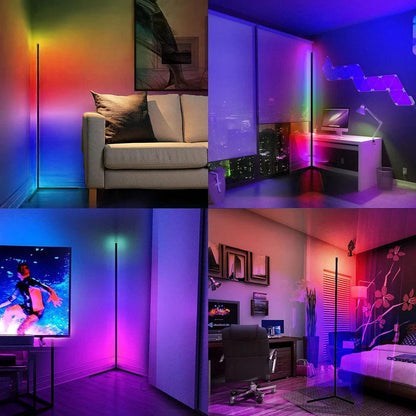 Dimmable RGB Smart Corner LED Floor Lamp - Lumaz