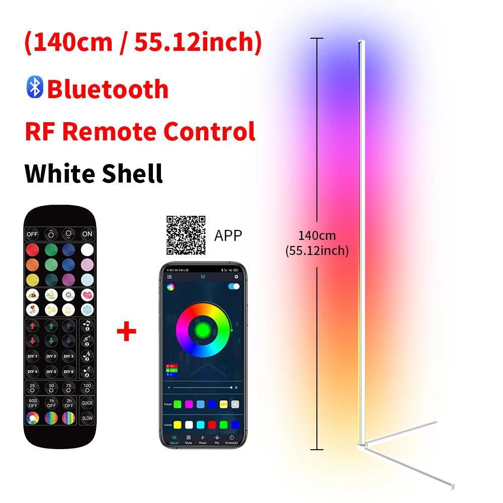 Dimmable RGB Smart Corner LED Floor Lamp - Lumaz