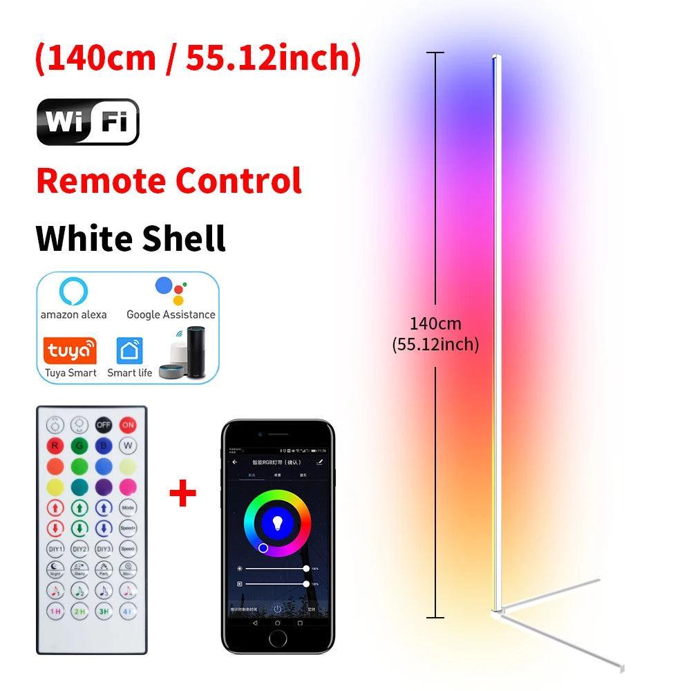 Dimmable RGB Smart Corner LED Floor Lamp - Lumaz