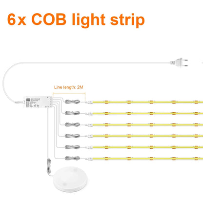 Kit Bande LED COB à Capteur Tactile à Travers le Bois pour Sous-Meuble - Sans Perçage, Gradation Continue, 320 LEDs/m