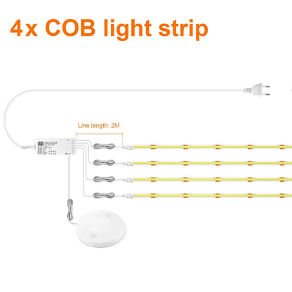 Dimmable Under Cabinet COB LED Strip Lights with Hand Touch Motion Sensor Switch