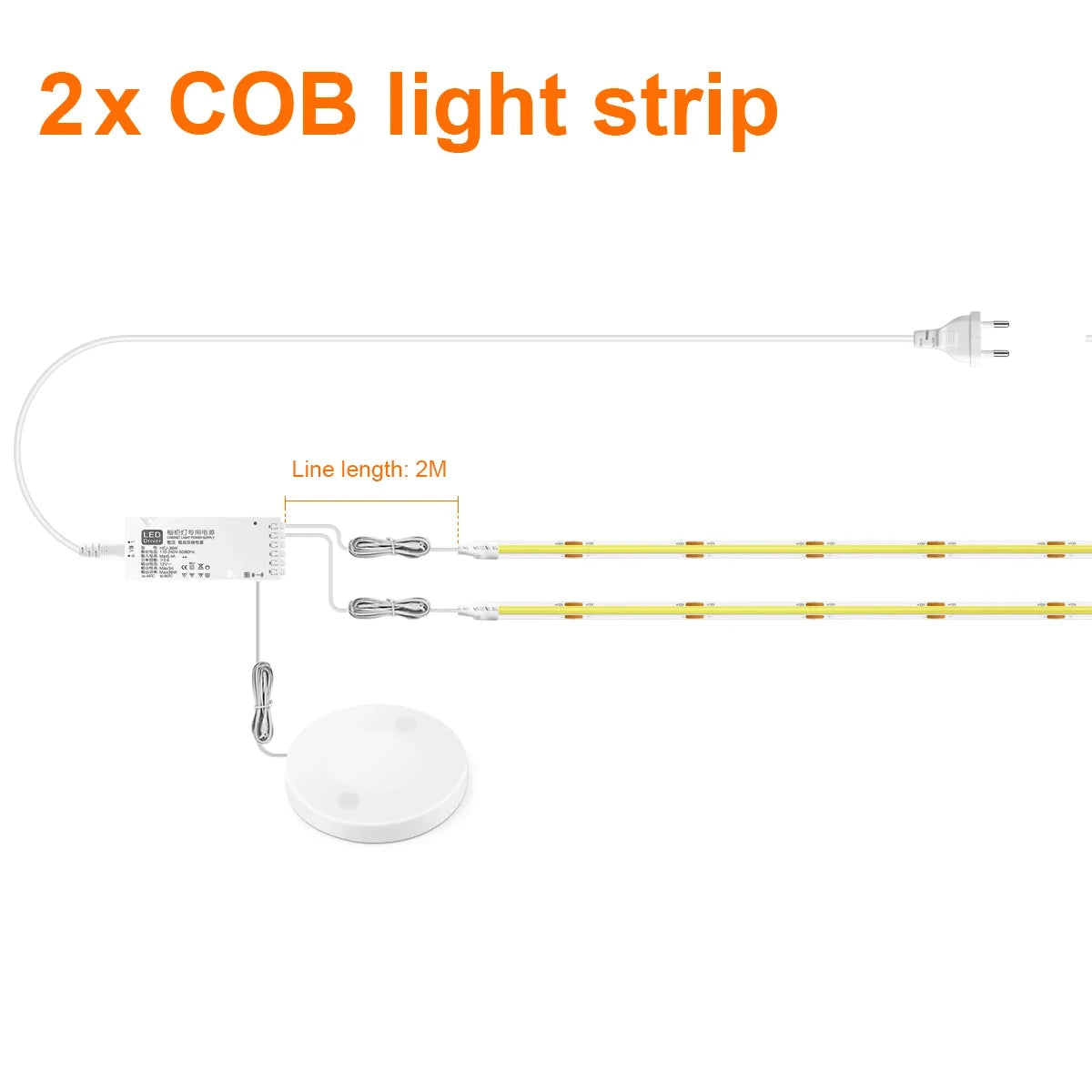 Cob Sensor Through-Wood Touch Sensor COB LED Strip Light Kit - Cuttable, Stepless ...