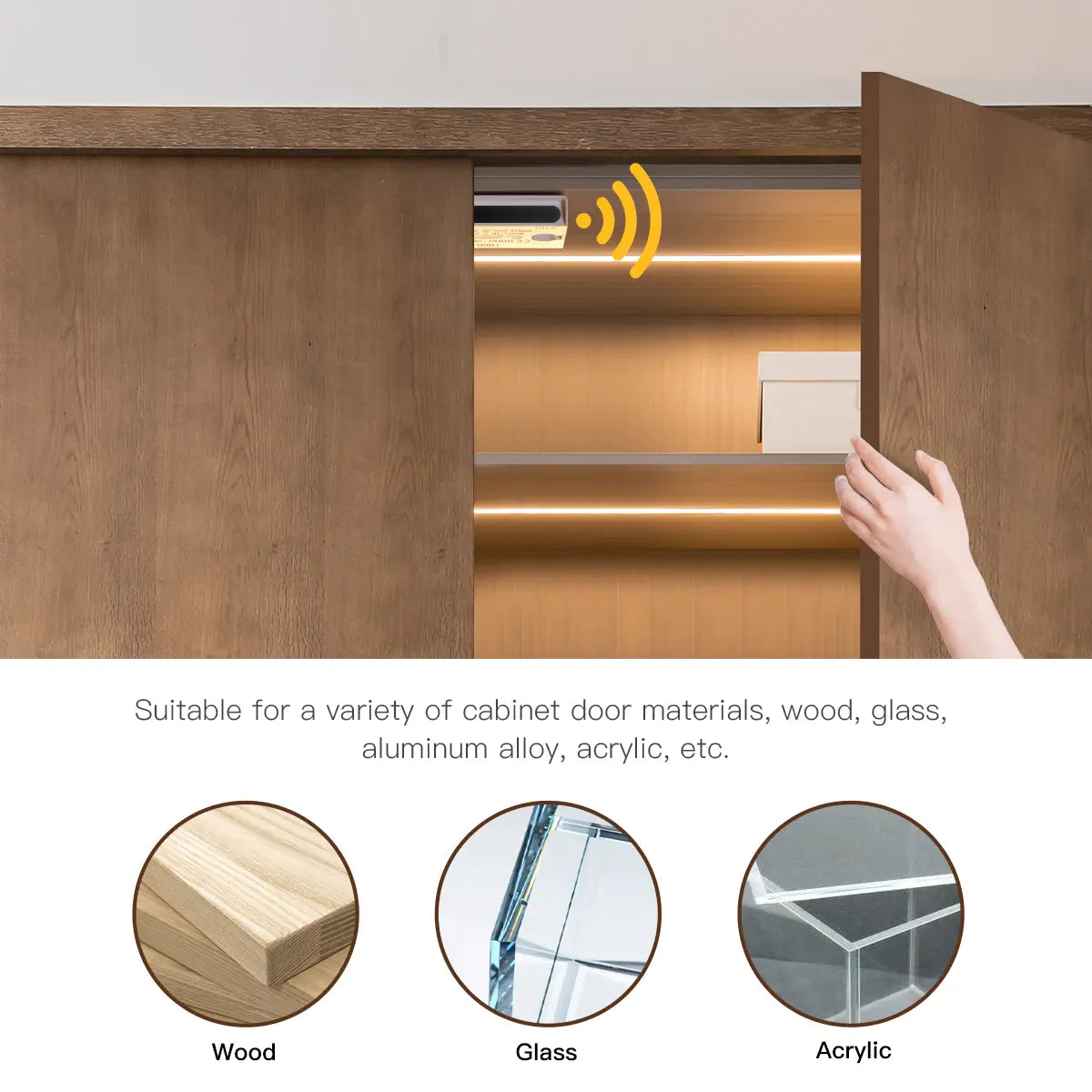 Lighting response when one cabinet door or both doors open
