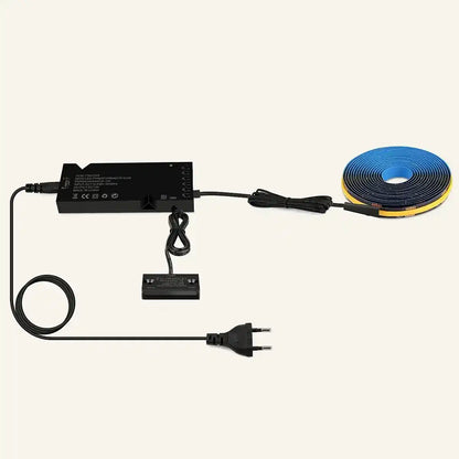 Double-Door Sensor COB LED Strip Light Kit - 320 LEDs/m for Cabinets, Black PCB
