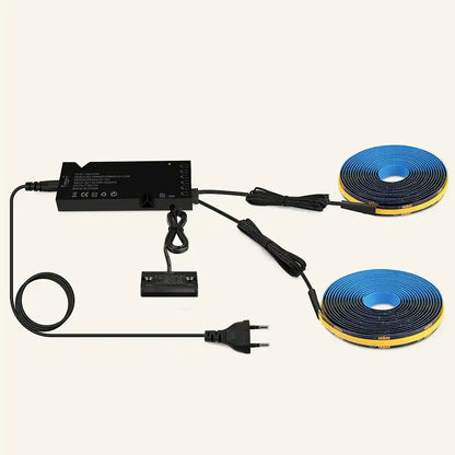 Double-Door Sensor COB LED Strip Light Kit - 320 LEDs/m for Cabinets, Black PCB