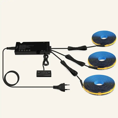 Double-Door Sensor COB LED Strip Light Kit - 320 LEDs/m for Cabinets, Black PCB