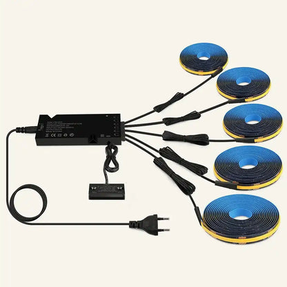 Double-Door Sensor COB LED Strip Light Kit - 320 LEDs/m for Cabinets, Black PCB